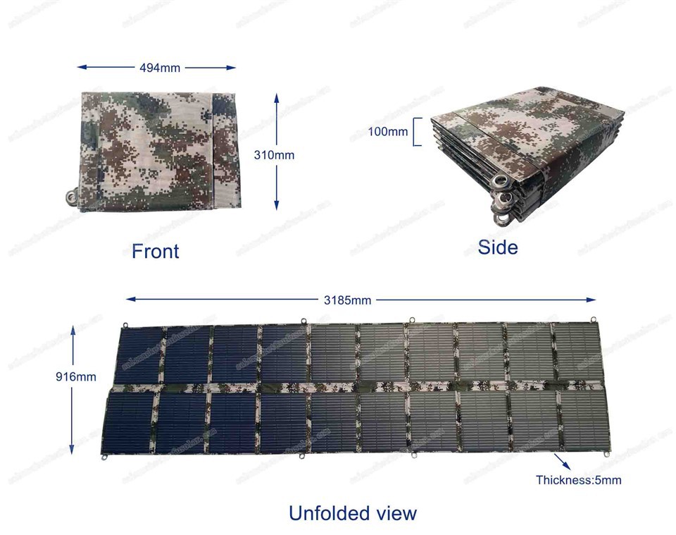 400W camouflage rugpakket zonnepanelen